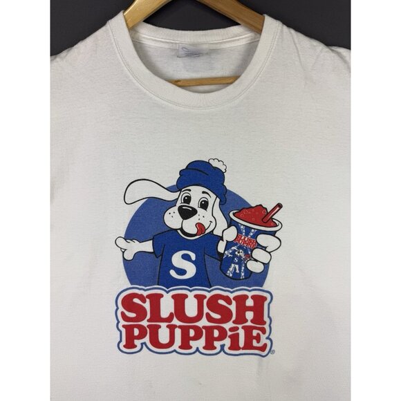 Vintage Y2K Slush Puppie Drink Snack Junk Food Sweet White Shirt Promo XL Rare - Picture 3 of 11